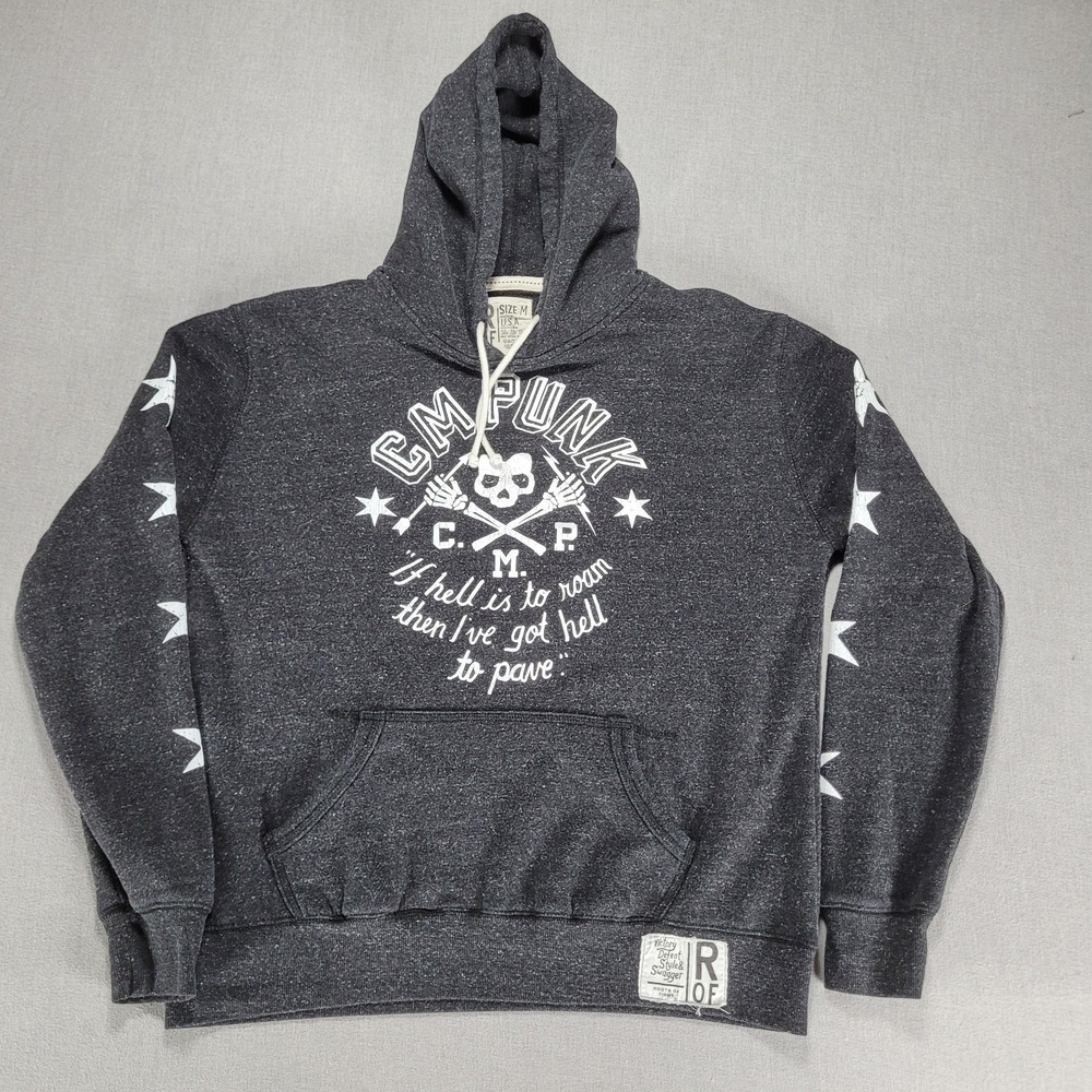Roots of Flight CM Punk "If hell is to roam" black fleece hoodie Medium‎